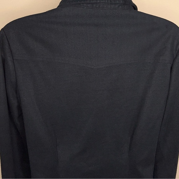 MEDIUM VINTAGE MAURICES BLACK STRETCH WESTERN SHIRT 90s - Picture 8 of 13